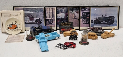 VINTAGE CAR COLLECTABLES, '57 CHEVY PHONE, AVON "SPORTY RIDE" COMPUTER MOUSE, MORE