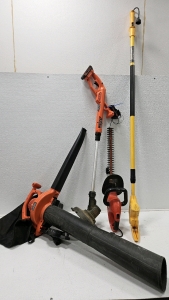 WORKING ELECTRIC BLOWER/VAC, HEDGE TRIMMER, & LIMB TRIMMER; WORKING CORDLESS GRASS TRIMMER