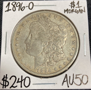 1896-O AU50 Morgan Silver Dollar