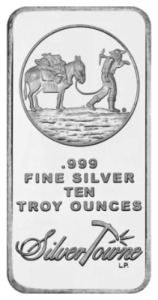 10oz Silvertowne Prospector Silver Bar