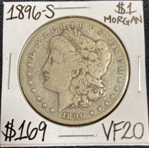 1896-S VF20 Morgan Silver Dollar