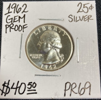 1962 PR69 Gem Proof Silver Quarter