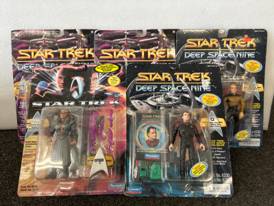 (6) VINTAGE STAR TREK ACTION FIGURES: DEEP SPACE NINE AND GENERATIONS