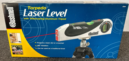 BRAND NEW BUSHNELL TORPEDO LASER LEVEL WITH TELESCOPING ALUMINUM TRIPOD-NEVER OUT OF THE BOX