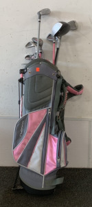 MINI PINK MAXFLI GOLF BAG WITH PINK MAXFLI GOLF CLUB SET (10 CLUBS)