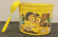 TWO STERILITE STORAGE BINS WITH HATS AND MORE, WHITE WASTE BASKET, MINIONS SAND BUCKET - 3