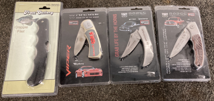 (4) BRAND NEW POCKET KNIVES, DODGE AND FROST CUTLERY