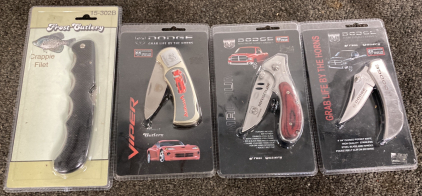 (4) BRAND NEW POCKET KNIVES, DODGE AND FROST CUTLERY