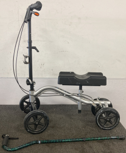 TURNING KNEE WALKER AND METAL CANE