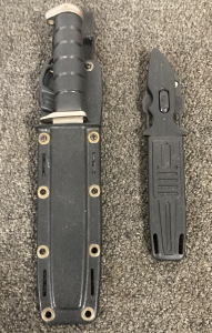 K-BAR STYLE KNIFE AND SKELETON KNIFE WITH SHEATHS