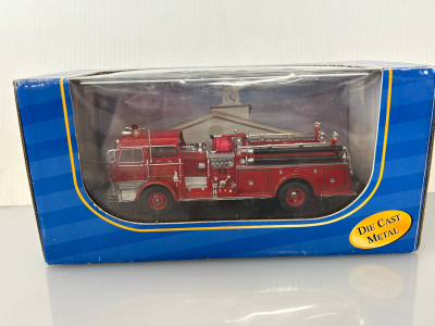 DIE-CAST METAL FIRE TRUCK IN ORIGINAL PACKAGE