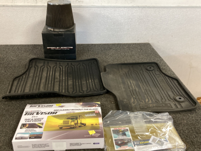 F-150 WEATHER-TECH FLOOR MATS, AIR FILTER, AND CAR VISOR
