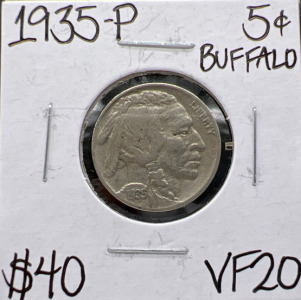 1935 VF20 Vintage Buffalo Nickel