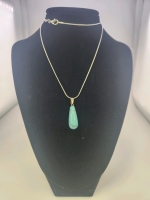 Turquoise Gemstone Waterdrop .925 Necklace