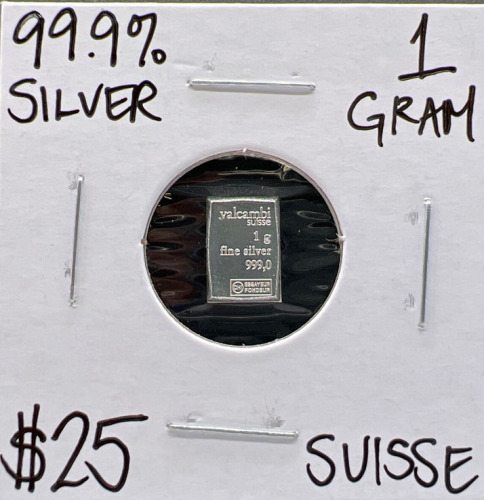 99.9% Silver 1 Gram Suisse Bar