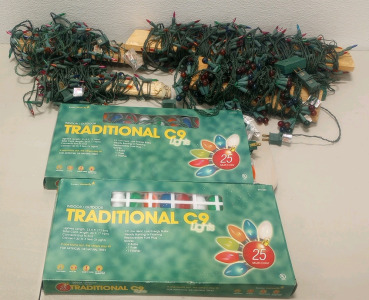 Large Lot Of Assorted Strings Of Christmas Lights