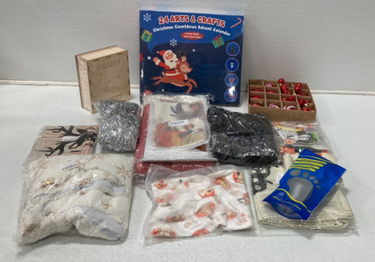 (1) 24 Arts And Crafts Christmas Countdown Advent Calendar, (1) Fezzia Merry Christmas Memory Book Holding 4x6 Picture Frames, (1) Walk Hero Medical Orthotic Insole And More