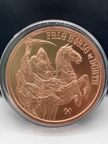 1Troy Oz .999 Fine Copper "Pale Horse of Death" Copper Round