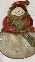 Snowman and Santa Decorative Plates - 2