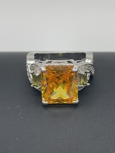 Yellow Citrine Ring Sz 8