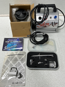 MASTER SALON AIR AIRBRUSH COMPRESSOR MODEL TC-60 (WORKS) WITH ACCESSORIES AND CLEANING KIT