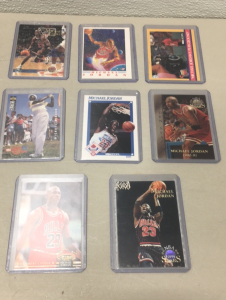 (8) Vintage 1990’s Michael Jordan Basketball Cards Including 1996 Topps Stars Golden Season Card!!