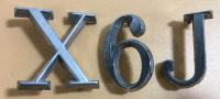 (5) Vintage Original Hood Emblems & Letters Including (3) Oldsmobile (1) Buick (1) Jaguar & Letters X-6-J - 5