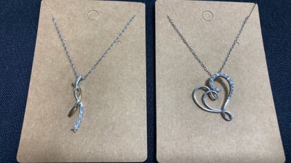 (1) 10k 925 Pendant Necklace, (1) 925 Heart Pendant Necklace