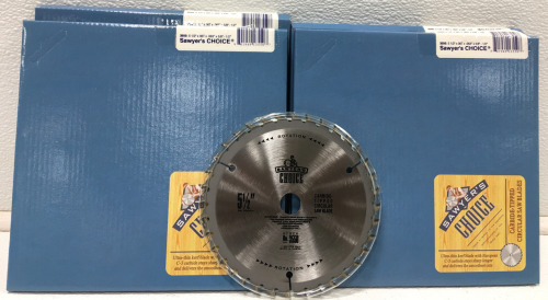 (4) Sawyer’s Choice Carbide-Tipped Circular Saw Blades 3550 5-1/2”x36Tx.063”x5/8”-1/2”