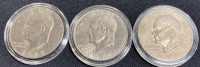 (3) 1970s Ike Dollar Coins: 1972, 1977, 1978