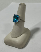 Aqua Blue Silver Ring - 3