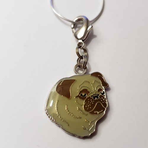 Silver Necklace with Pug Pendant