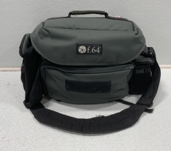 (1) F.64 CAMERA BAG WITH (2) ROLUX - 1305 LI-ION RECHARGEABLE BATTERY FOR VIDEO CAMER