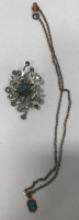 Necklace With Blur Stone, Pin