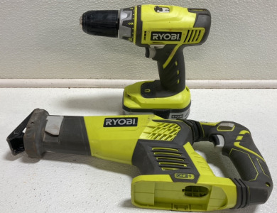 Ryobi Battery Powered Drill and Reciprocating Saw w/ (1) Battery