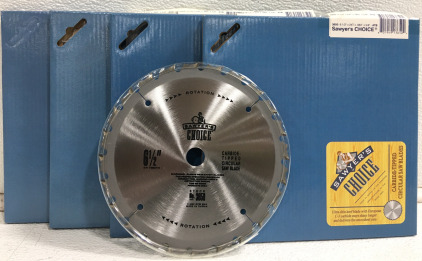 (4) Sawyer’s Choice 6-1/2” Carbide Tipped Circular Saw Blade #3650 6-1/2”x24Tx.063”x5/8”