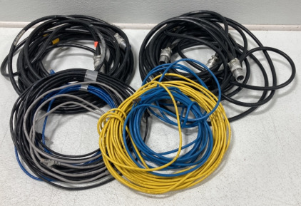 TWO SPEEDOTRON CORDS, FIVE ETHERNET CABLES