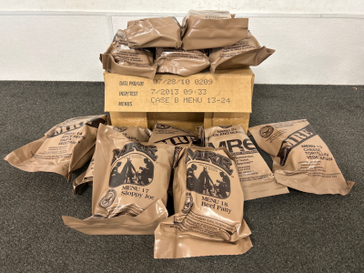 BOX OF MRE MEALS (12 TOTAL)