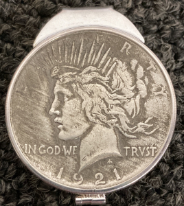 1921 MORGAN DOLLAR MONEY CLIP— UNVERIFIED