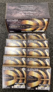 BRAND NEW BOX FEDERAL PREMIUM GOLD MEDAL AR SMALL RIFLE MATCH PRIMERS 1000 COUNT NO. GM205MAR