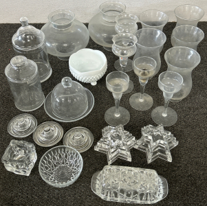 HURRICANE GLASS FOR LANTERNS, GLASS CANDLE HOLDERS, GLASS CONTAINERS AND MORE