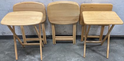 6 WOOD TV TRAYS