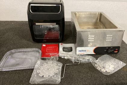 AIR FRYER AND FOOD WARMER TRAY - BOTH POWER ON