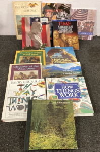 11 BOOKS INCLUDING TWO THE WAY THINGS WORK, AMERICAN HERITAGE BOOKS, WILD WEST BOOKS AND WONDERS OF THE WORLD BOOKS