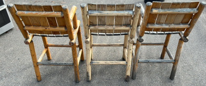 (3) LOG BAR STOOLS