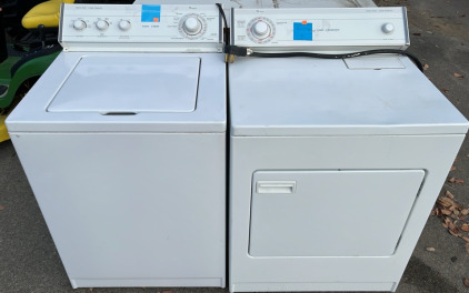 WHRILPOOL HEAVY DUTY LARGE CAPACITY WASHER AND DRYER (WORKS)