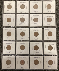 (20) 1914-1958 WHEAT PENNIES