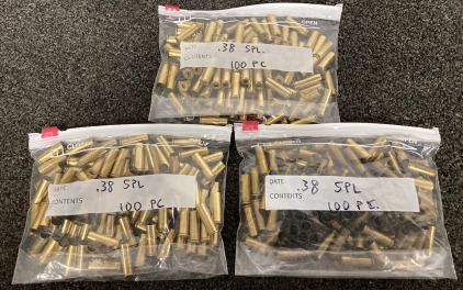 (300) CT. .38 SPL SPENT SHELLCASES