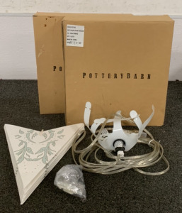 (2) POTTERY BARN PAPER STAR DISPLAYS WITH PLUG INS (POWERS ON)