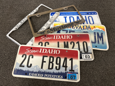 METAL LICENSE PLATES AND FRAMES